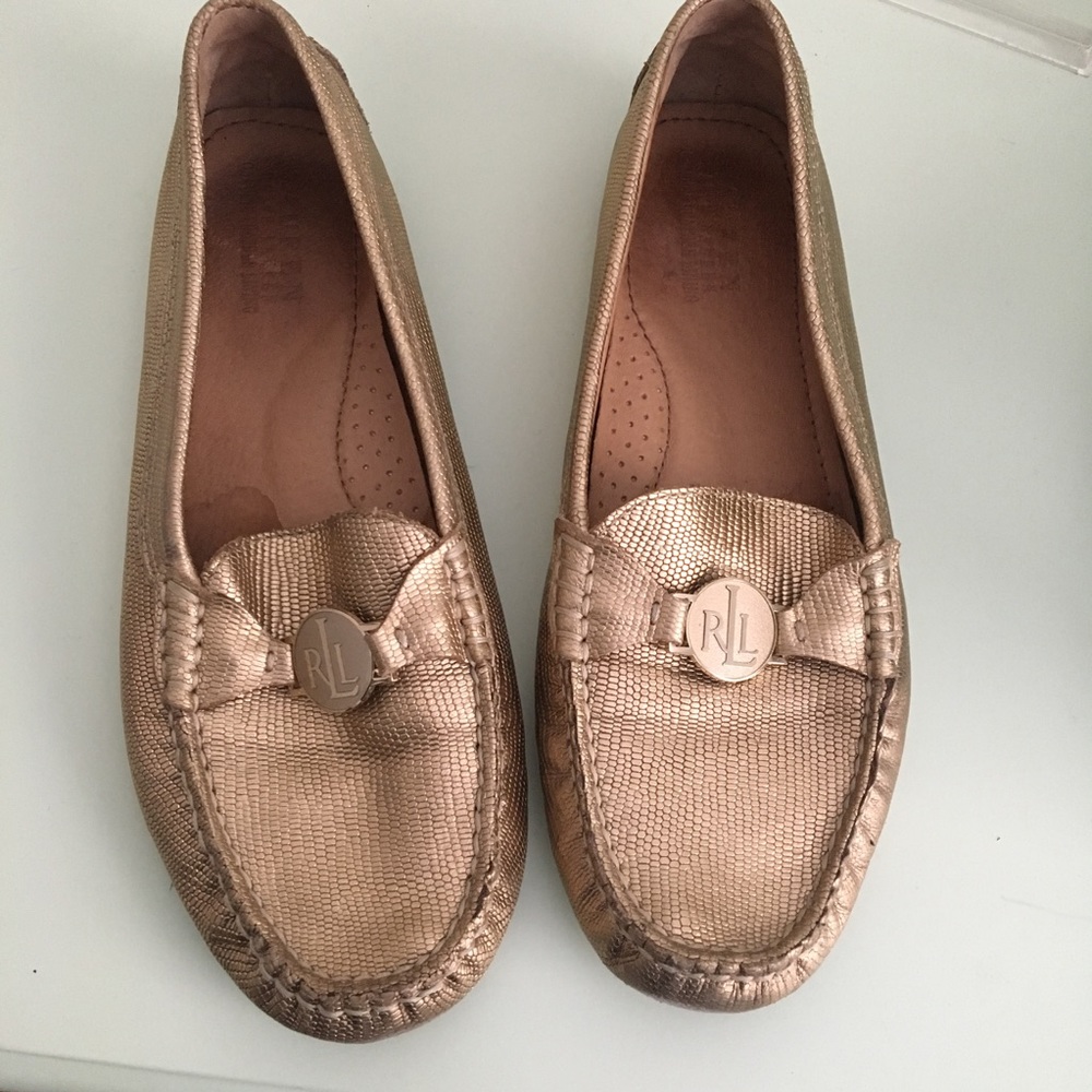 Ralph Lauren Gold Mocassins